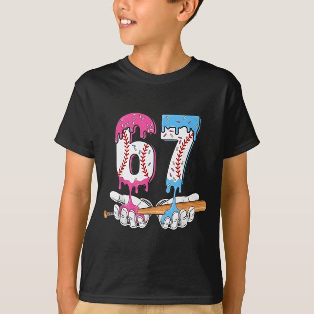 Baseball 67 Ice Cream Drip Six Seven Boys Funny Me T-Shirt (Front)