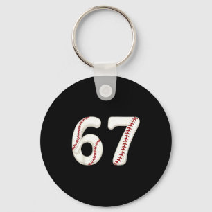 Baseball 67 Number Funny Six Seven Gen Alpha Meme Keychain