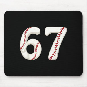 Baseball 67 Number Funny Six Seven Gen Alpha Meme  Mouse Pad