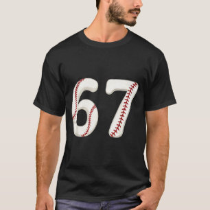 Baseball 67 Number Funny Six Seven Gen Alpha Meme  T-Shirt