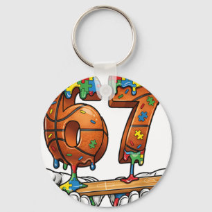 Baseball 67 Puzzle Drip Six Seven Meme Boys Autism Keychain