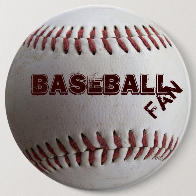 Baseball 6 Inch Round Button (Front)