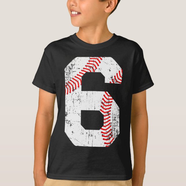Baseball 6 Jersey Number T Shirt  (Front)