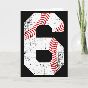 Baseball 6 Jersey Number T Shirt Card
