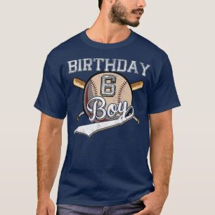 Baseball 6th Birthday Party 6 Years Old Baseball f T-Shirt