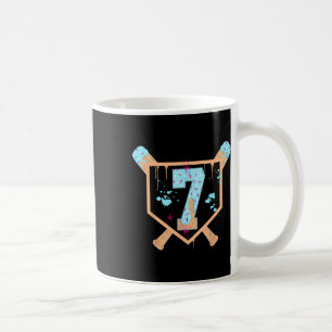 Baseball 7 Year Old Ice Cream Drip 7th Birthday Bo Coffee Mug