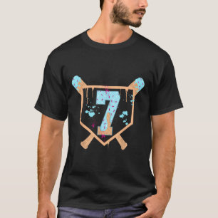 Baseball 7 Year Old Ice Cream Drip 7th Birthday Bo T-Shirt