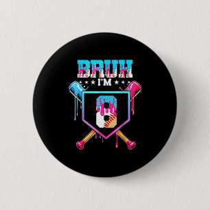 Baseball 8 Year Old Ice Cream Drip 8th Birthday Bo 2 Inch Round Button