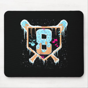 Baseball 8 Year Old Ice Cream Drip 8th Birthday Bo Mouse Pad