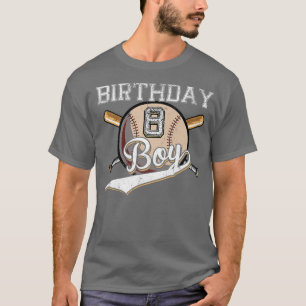 Baseball 8th Birthday Party 8 Years Old Baseball f T-Shirt