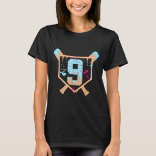 Baseball 9 Year Old Ice Cream Drip 9th Birthday Bo T-Shirt