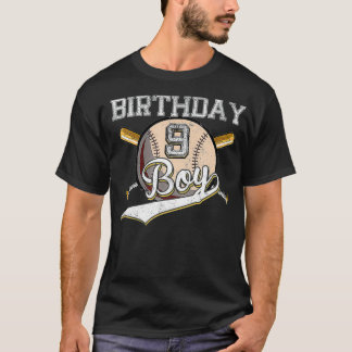 Baseball 9th Birthday Party 9 Years Old Baseball G T-Shirt
