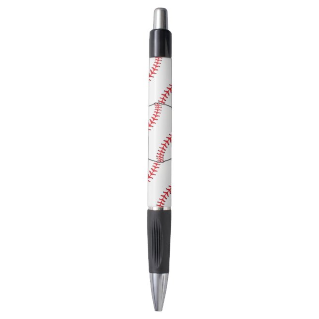 Baseball Abstract Rubber Grip Pen (Front Vertical)