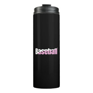 Baseball Abstract Swish - Girly Word Art Thermal Tumbler