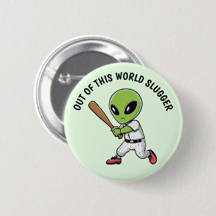 Baseball Alien 2 Inch Round Button