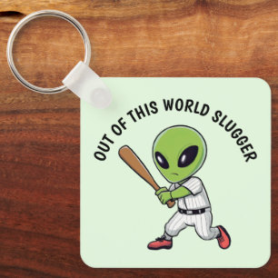 Baseball Alien Keychain