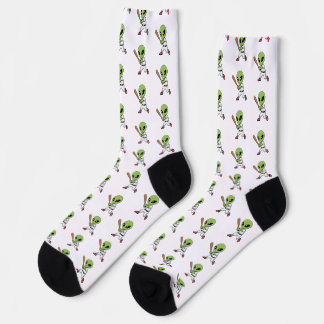 Baseball Alien Socks