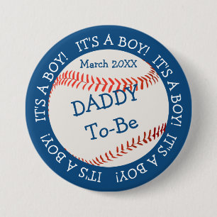 Baseball All American Daddy & Date 3 Inch Round Button