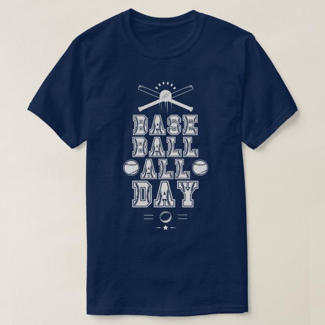 Baseball All Day Baseball Lover 16 T-Shirt (Design Front)