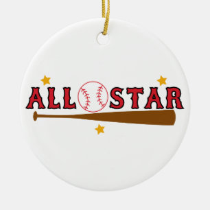 Baseball All Star Ceramic Ornament
