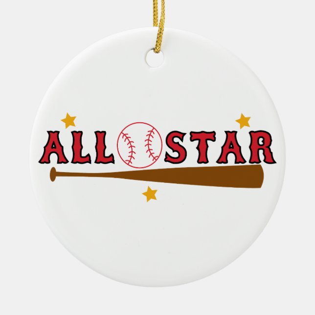 Baseball All Star Ceramic Ornament (Front)