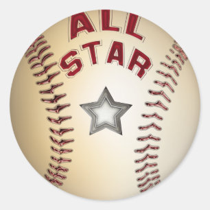 Baseball All Star Classic Round Sticker