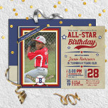 Baseball All-Star Photo Birthday Party Invitations<br><div class="desc">Super cute baseball card style party invitations for your little rookie's baseball themed birthday party!</div>