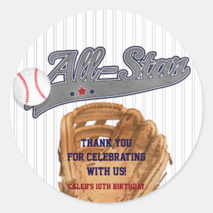 Baseball ALL-STAR Sports Custom Party Favour Classic Round Sticker