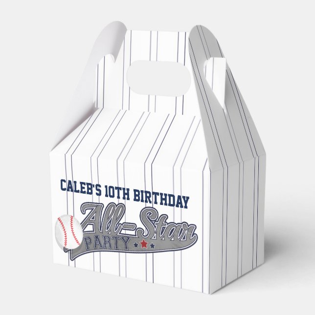 Baseball ALL-STAR Sports Custom Personalized Favor Box (Front Side)