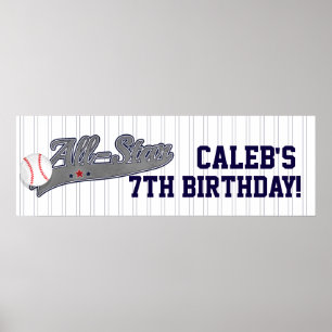 Baseball ALL-STAR Sports Custom Personalized Party Poster