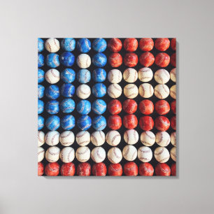 Baseball American Flag Canvas Print