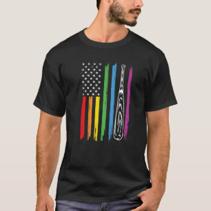 Baseball American Flag LGBT Lesbian Baseball Games T-Shirt