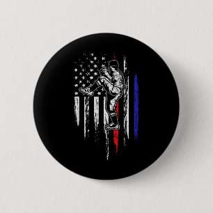 Baseball American Flag Pitcher Usa Pitching 4th Of 2 Inch Round Button
