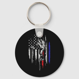 Baseball American Flag Pitcher Usa Pitching 4th Of Keychain