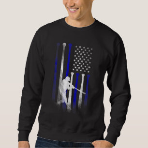 Baseball American Flag Player Flag Dad Mom Kid App Sweatshirt