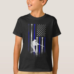 Baseball American Flag Player Flag Dad Mom Kid App T-Shirt