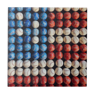 Baseball American Flag Tile