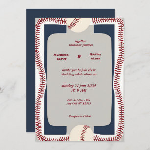Baseball amour sport Thème Mariage Invitations