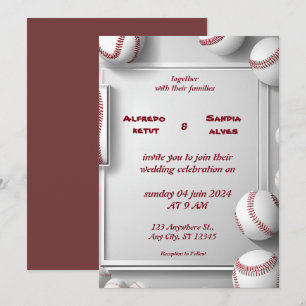 Baseball amour sport Thème Mariage Invitations