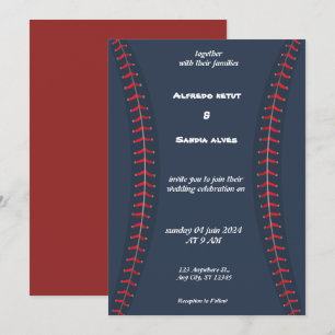 Baseball amour sport Thème Mariage Invitations