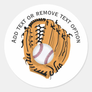 Baseball and Baseball Glove Classic Round Sticker
