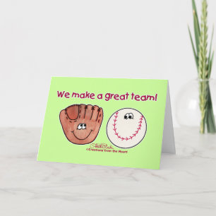 Baseball and Baseball Glove Team Card