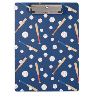 Baseball and Bat Sports Pattern School Clipboard