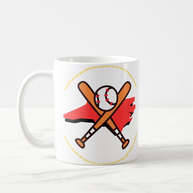 Baseball and Coffee in North Carolina  Mug (Left)