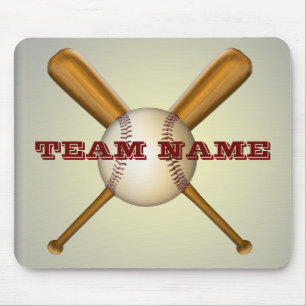 Baseball and Crossed Bats Customizable Mouse Pad