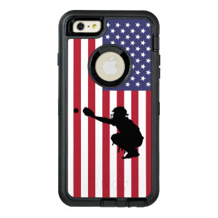 Baseball and Flag OtterBox Defender iPhone Case