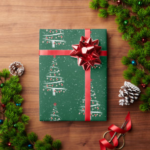 Baseball and Red Socks Christmas Tree   Wrapping Paper