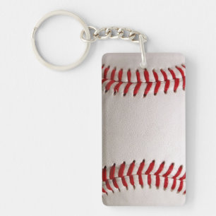 Baseball and Softball Red Stitching Keychain