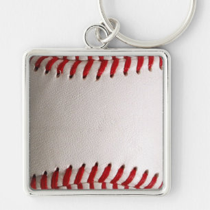 Baseball and Softball Red Stitching Keychain