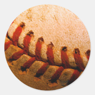 Baseball Art Classic Round Sticker